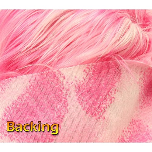 Faux Fur Fabric Long Pile 3 Tone Rainbow HOT Pink White Pink / 60...